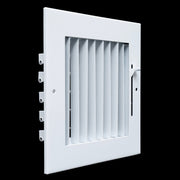 6 x 6-inch White Steel adjustable supply register, angled view