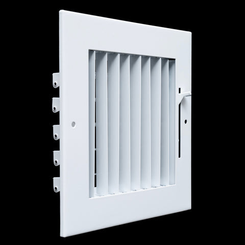 6x6 Steel Adjustable Air Vent Cover | Supply Register for Wall & Ceiling | White | Outer Dimension: 7-3/4"W X 7-3/4"H