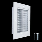 6 x 6-inch White Aluminum eggcrate return grille, angled view