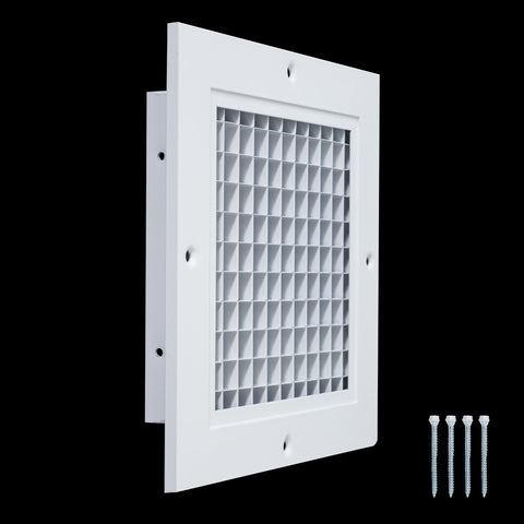 6" x 6" [Duct Opening] Aluminum Return Air Grille | Rust Proof Eggcrate Vent Cover Grill for Sidewall and Ceiling, White | Outer Dimensions: 7.75" X 7.75"