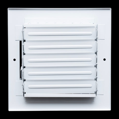6x6 Steel Adjustable Air Vent Cover | Supply Register for Wall & Ceiling | White | Outer Dimension: 7-3/4"W X 7-3/4"H