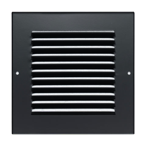 6"x6" Steel Return Air Grille – HVAC Cold Air Intake Vent Cover, Black | Out. Dim.: 7-3/4"W X 7-3/4"H