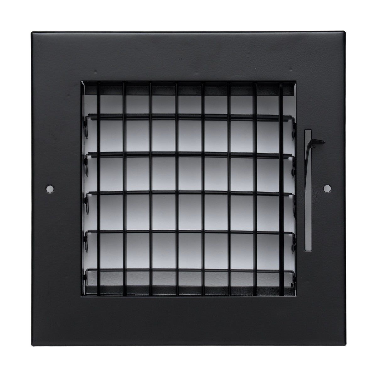 6x6 Steel Adjustable Air Vent Cover | Supply Register for Wall & Ceiling | Black | Outer Dimension: 7-3/4"W X 7-3/4"H