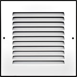 Steel Return Air Grille – HVAC Cold Air Intake Vent Cover, White | Out. Dim.: 7-3/4"W X 7-3/4"H