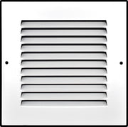 6 x 6-inch White Steel flat stamped return grille, front view