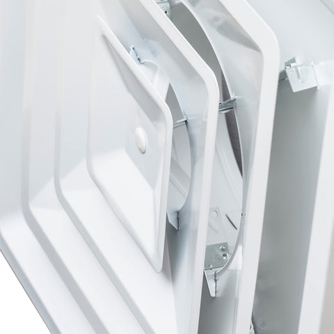 24x24 Steel T-Bar Drop Ceiling Air Diffuser | 6" Neck, 2-Cone Supply Vent | White