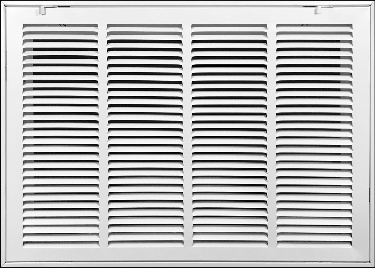 airgrilles 24" x 12" duct opening steel return air grille for sidewall and ceiling hnd-flt-1rag-wh-24x12 752505984063 - 1