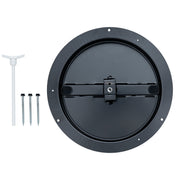8" Neck Black Steel butterfly damper, front view