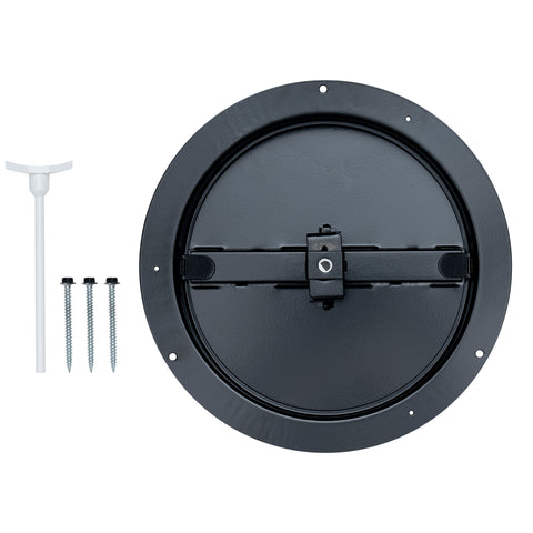 8" [Neck Size] Steel Butterfly Damper for Round Ceiling Air Supply Diffuser - Black | Outer Diameter: 9-1/2"