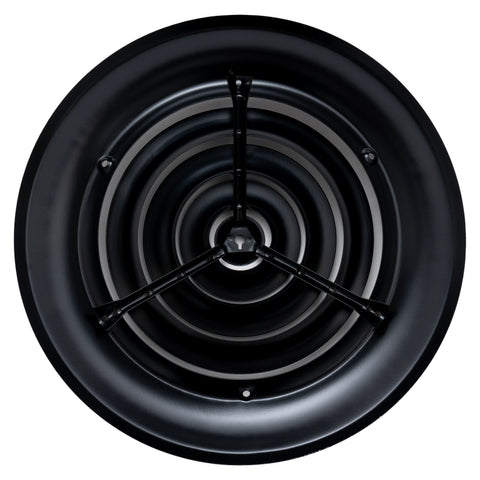 8" [Neck Size] Steel Round Air Supply Diffuser for Ceiling - Black - Outer Dimension: 11-15/16"