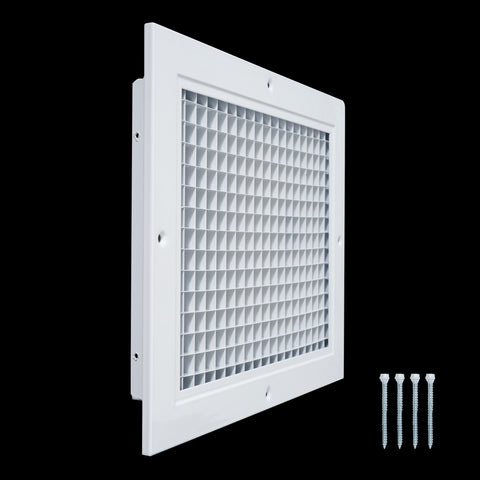 8" x 10" [Duct Opening] Aluminum Return Air Grille | Rust Proof Eggcrate Vent Cover Grill for Sidewall and Ceiling, White | Outer Dimensions: 9.75" X 11.75"