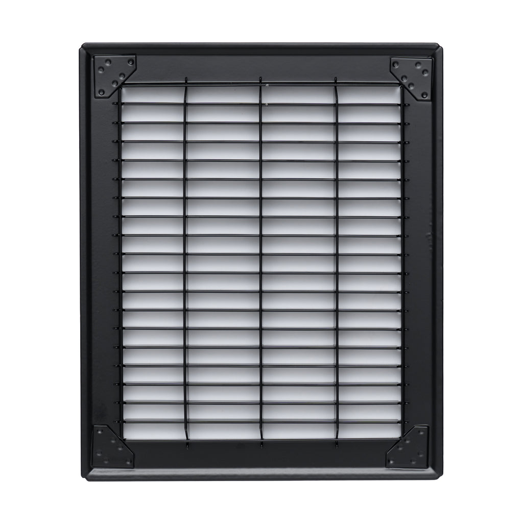 8"x10" Heavy Duty Return Air Floor Grille | Walkable Black | Out. Dim.: 9-3/4"W X 11-3/4"H