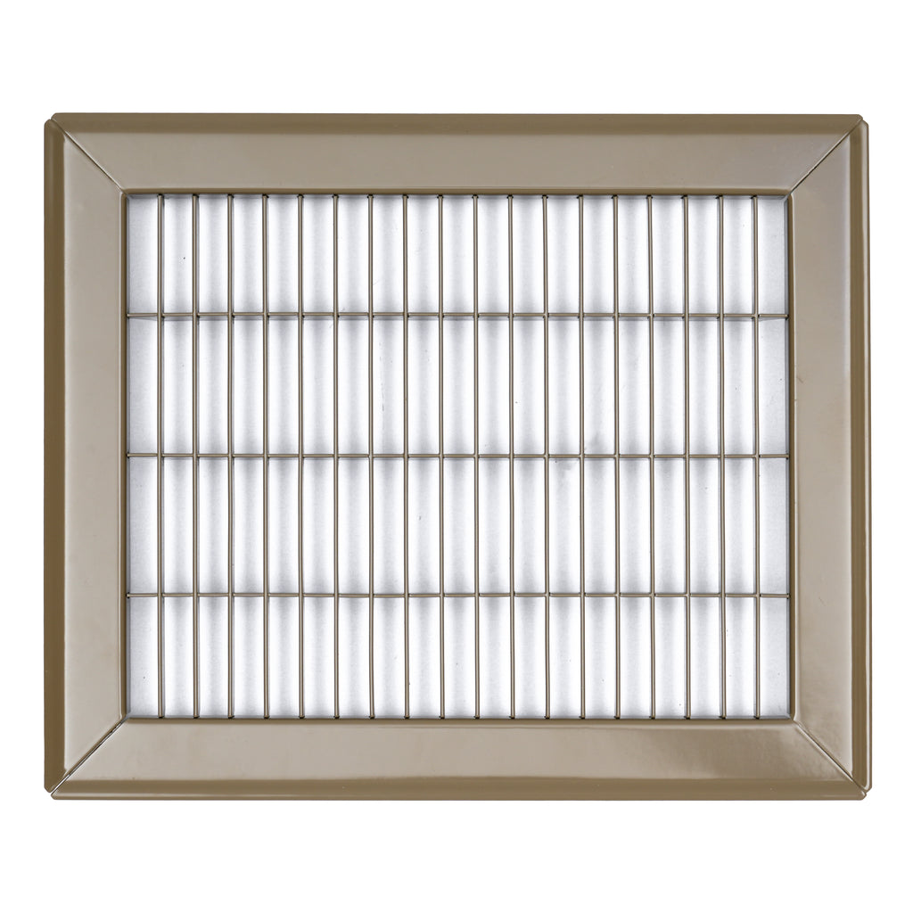 8"x10" Heavy Duty Return Air Floor Grille | Walkable Brown | Out. Dim.: 9-3/4"W X 11-3/4"H