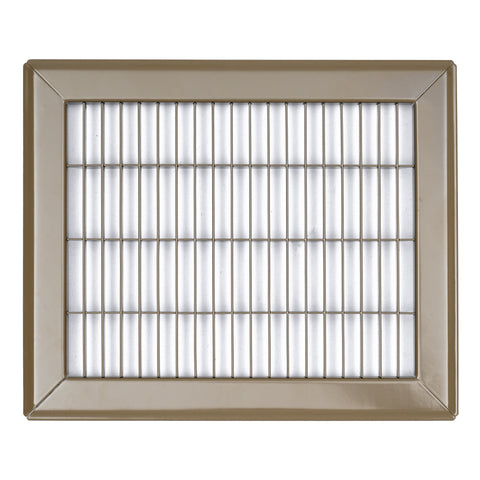 8"x10" Heavy Duty Return Air Floor Grille | Walkable Brown | Out. Dim.: 9-3/4"W X 11-3/4"H