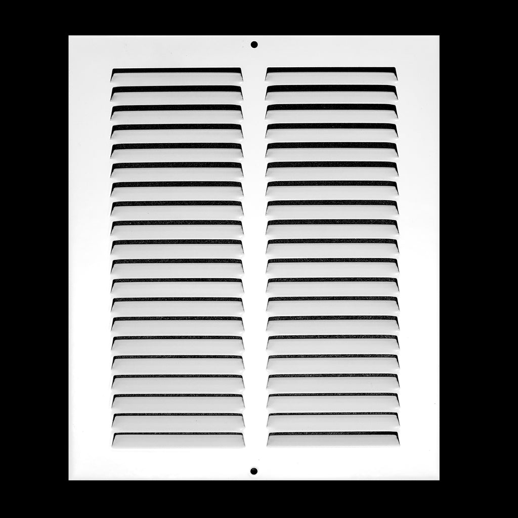 8"x10" Steel Return Air Grille – HVAC Cold Air Intake Vent Cover, White | Out. Dim.: 9-3/4"W X 11-3/4"H