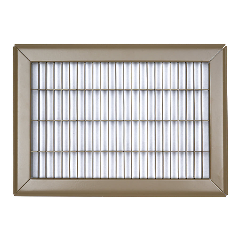 8"x12" Heavy Duty Return Air Floor Grille | Walkable Brown | Out. Dim.: 9-3/4"W X 13-3/4"H
