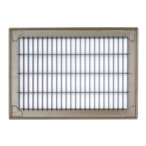 8"W x 12"H [Duct Opening] Return Air Floor Grille | Vent Cover Grill for Floor - Brown| Outer Dimensions: 9.75"W X 13.75"H