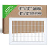 8"W x 12"H [Duct Opening] Return Air Floor Grille | Vent Cover Grill for Floor - White| Outer Dimensions: 9.75"W X 13.75"H