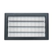 8 x 14-inch Black Steel heavy duty return floor register, front view