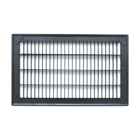 8"x14" Heavy Duty Return Air Floor Grille | Walkable Black | Out. Dim.: 9-3/4"W X 15-3/4"H