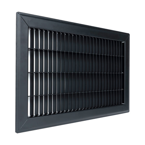 8"x14" Heavy Duty Return Air Floor Grille | Walkable Black | Out. Dim.: 9-3/4"W X 15-3/4"H