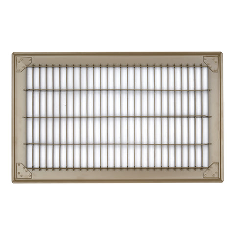 8"W x 14"H [Duct Opening] Return Air Floor Grille | Vent Cover Grill for Floor - Brown | Outer Dimensions: 9.75"W X 15.75"H