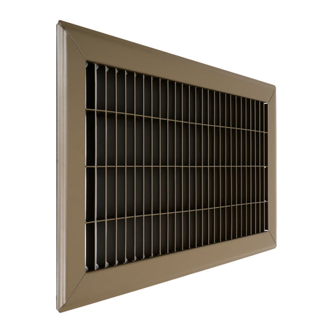 8"W x 14"H [Duct Opening] Return Air Floor Grille | Vent Cover Grill for Floor - Brown | Outer Dimensions: 9.75"W X 15.75"H