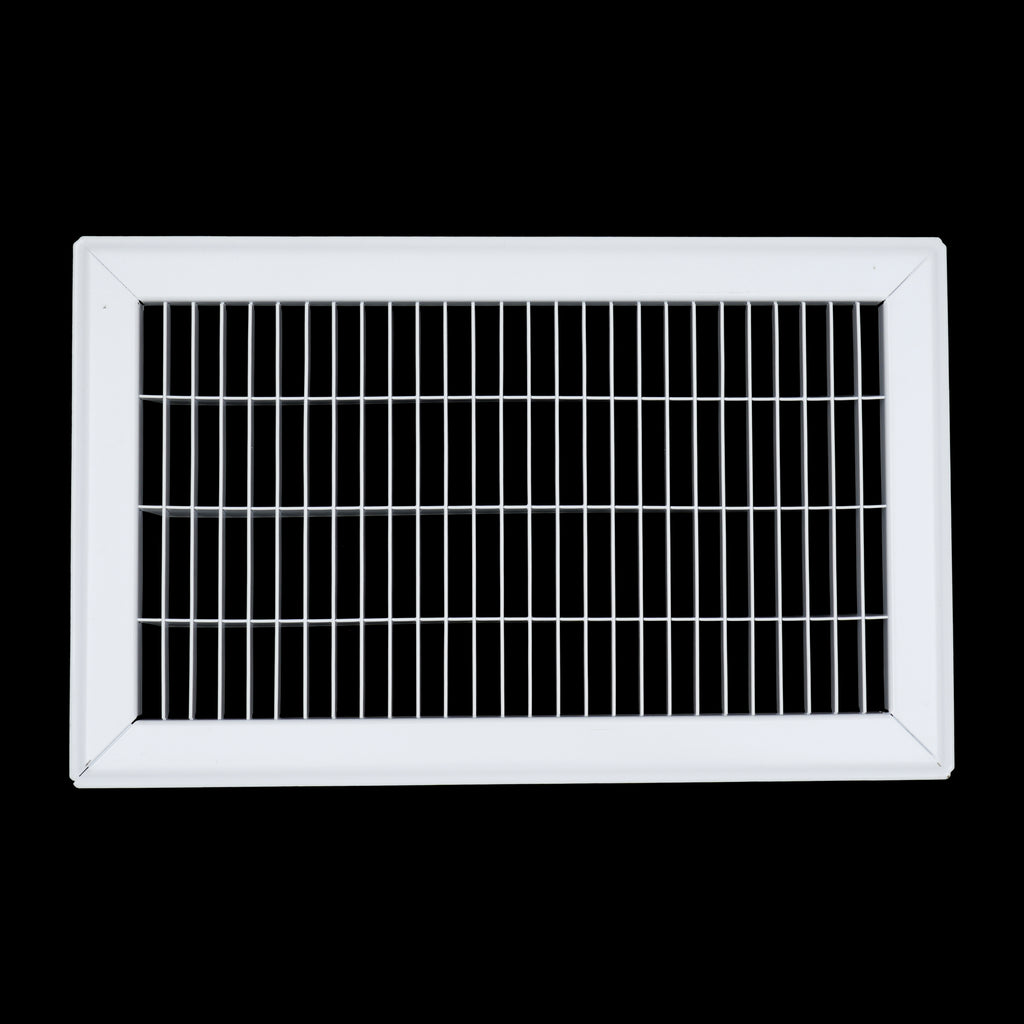 8"x14" Heavy Duty Return Air Floor Grille | Walkable White | Out. Dim.: 9-3/4"W X 15-3/4"H