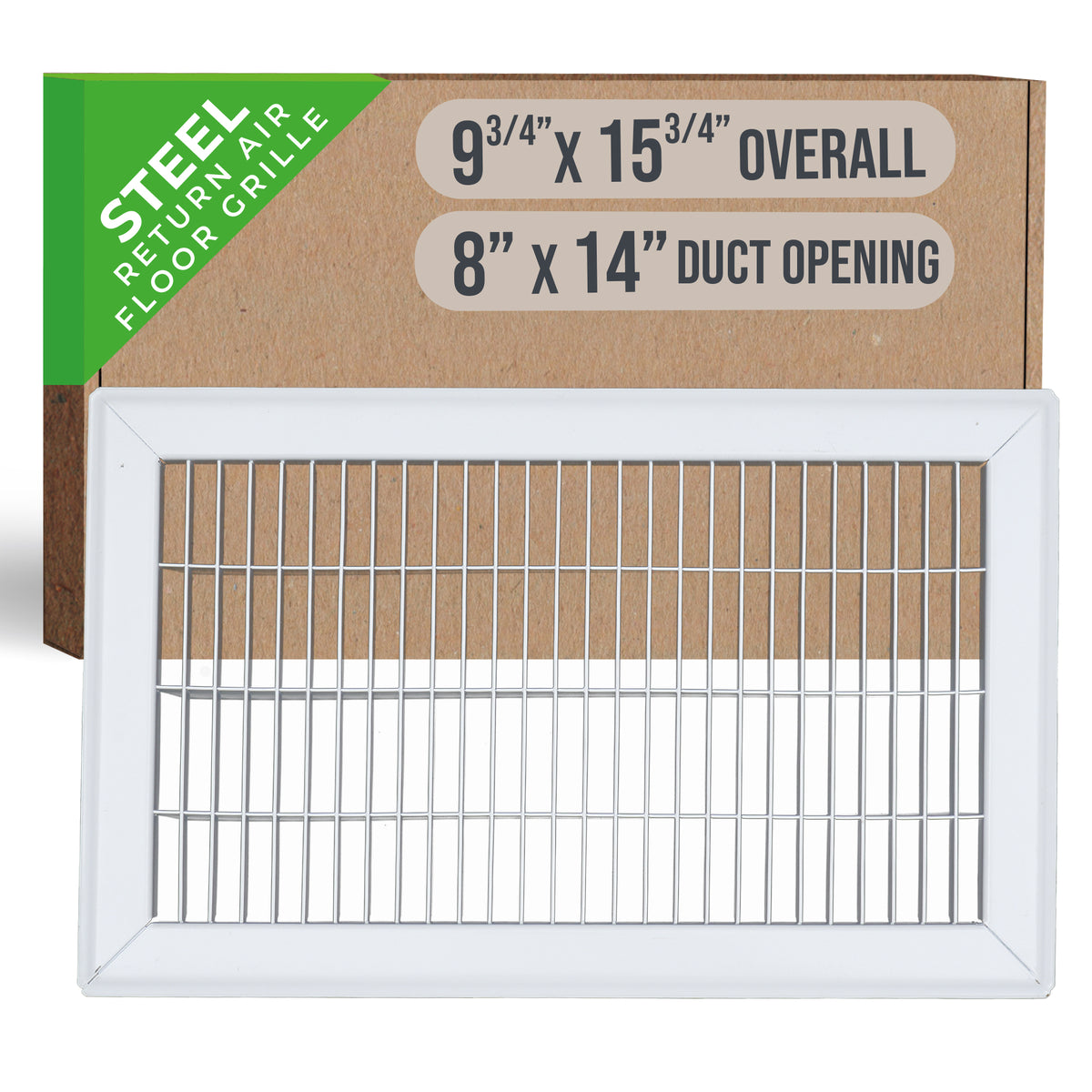 Handua HVAC Return Air Floor Grille | Vent Cover Grill for Floor - White | Heavy Duty Fixed Blades