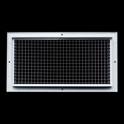 8" x 16" [Duct Opening] Aluminum Return Air Grille | Rust Proof Eggcrate Vent Cover Grill for Sidewall and Ceiling, White | Outer Dimensions: 9.75" X 17.75"