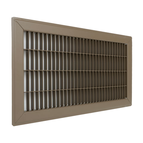 8"x16" Heavy Duty Return Air Floor Grille | Walkable Brown | Out. Dim.: 9-3/4"W X 17-3/4"H