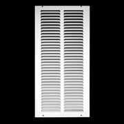 8 x 18-inch White Steel flat stamped return grille, front view