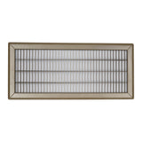 8"x20" Heavy Duty Return Air Floor Grille | Walkable Brown | Out. Dim.: 9-3/4"W X 21-3/4"H