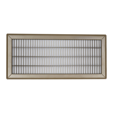 8"W x 20"H [Duct Opening] Return Air Floor Grille | Vent Cover Grill for Floor - Brown | Outer Dimensions: 9.75"W X 21.75"H