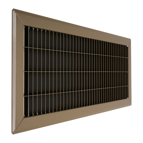 8"W x 20"H [Duct Opening] Return Air Floor Grille | Vent Cover Grill for Floor - Brown | Outer Dimensions: 9.75"W X 21.75"H