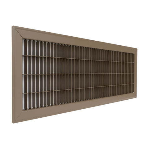 8"x24" Heavy Duty Return Air Floor Grille | Walkable Brown | Out. Dim.: 9-3/4"W X 25-3/4"H