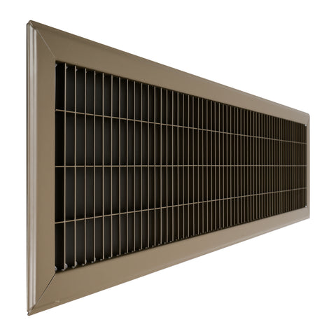 8"x30" Heavy Duty Return Air Floor Grille | Walkable Brown | Out. Dim.: 9-3/4"W X 31-3/4"H