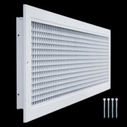 8 x 32-inch White Aluminum eggcrate return grille, angled view