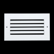 8 x 4-inch White Aluminum bar return grille, front view