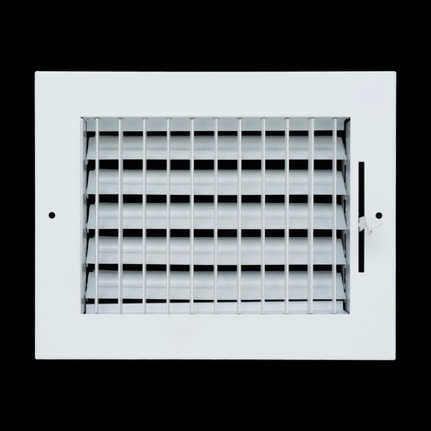 8x6 Steel Adjustable Air Vent Cover | Supply Register for Wall & Ceiling | White | Outer Dimension: 9-3/4"W X 7-3/4"H