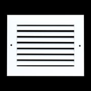 8 x 6-inch White Aluminum bar return grille, front view
