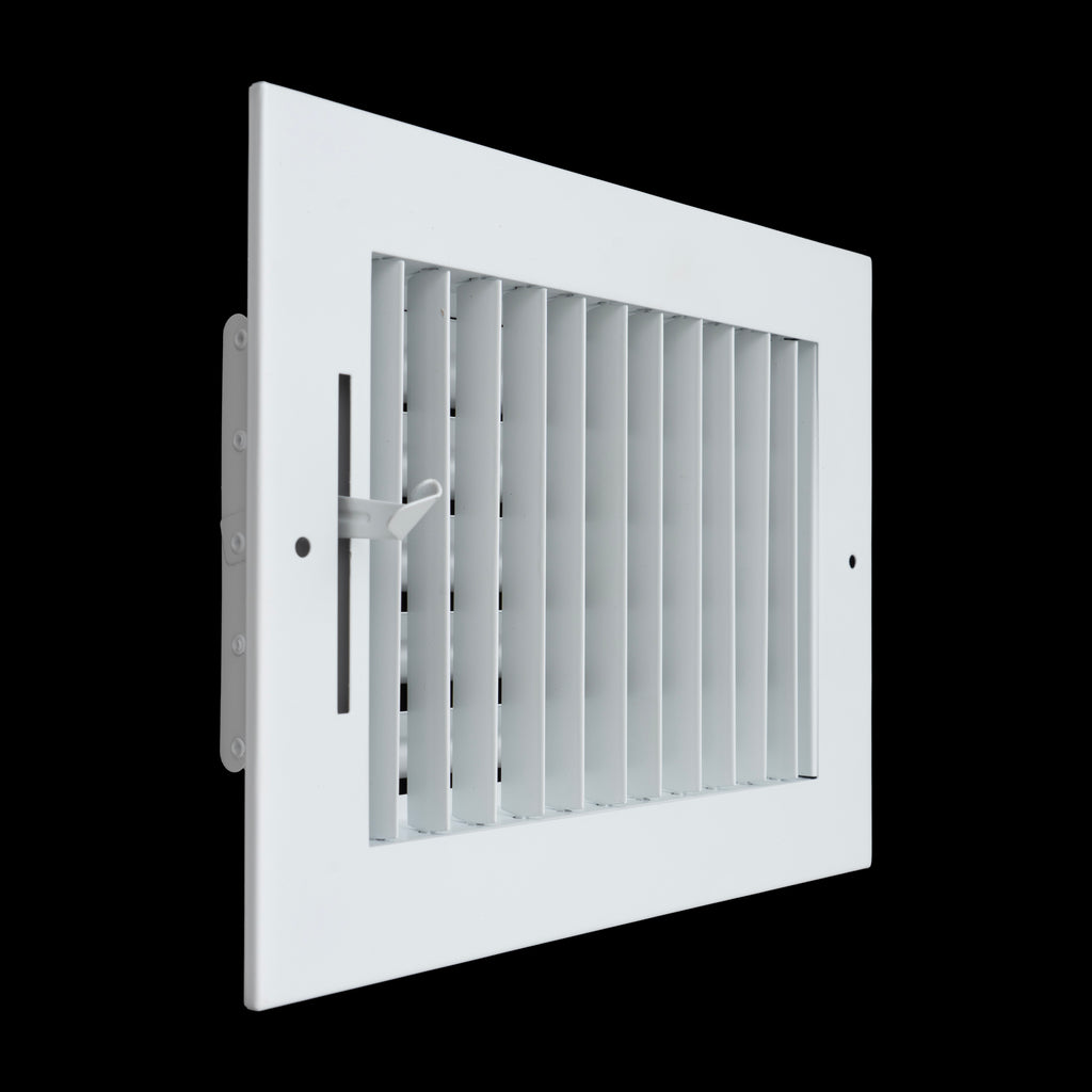Fits 8x6 Duct Opening Steel Adjustable Air Supply Grille by Handua | Register Vent Cover Grill for Sidewall and Ceiling | White | Outer Dimensions: 9.75" X 7.75"