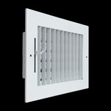 8x6 Steel Adjustable Air Vent Cover | Supply Register for Wall & Ceiling | White | Outer Dimension: 9-3/4"W X 7-3/4"H