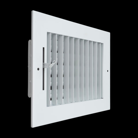 8x6 Steel Adjustable Air Vent Cover | Supply Register for Wall & Ceiling | White | Outer Dimension: 9-3/4"W X 7-3/4"H