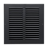 8"x8" Steel Return Air Grille – HVAC Cold Air Intake Vent Cover, Black | Out. Dim.: 9-3/4"W X 9-3/4"H