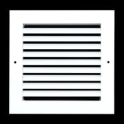 8 x 8-inch White Aluminum bar return grille, front view