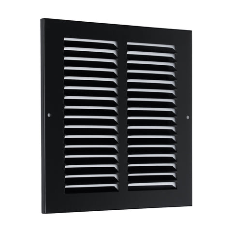 8"x8" Steel Return Air Grille – HVAC Cold Air Intake Vent Cover, Black | Out. Dim.: 9-3/4"W X 9-3/4"H