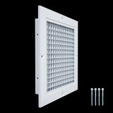 8x8 White Aluminum Eggcrate Return Air Grille, Low-Noise High-Airflow Rust-Proof Vent Cover