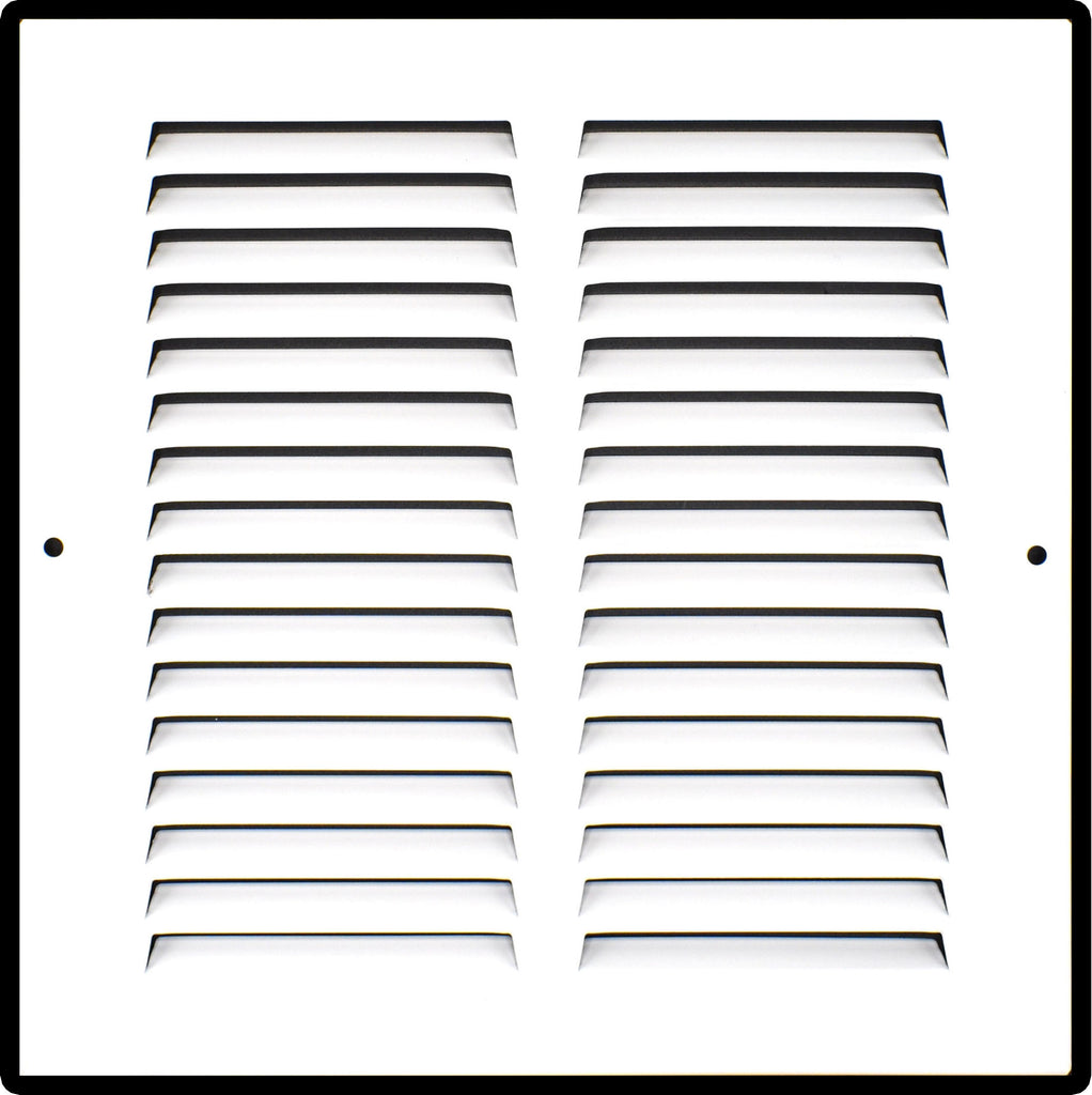 Steel Return Air Grille – HVAC Cold Air Intake Vent Cover, White | Out. Dim.: 9-3/4"W X 9-3/4"H