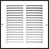 Steel Return Air Grille – HVAC Cold Air Intake Vent Cover, White | Out. Dim.: 9-3/4"W X 9-3/4"H